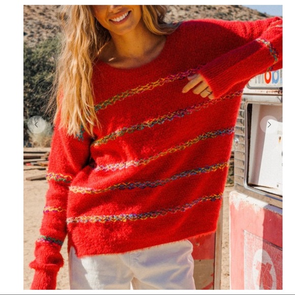 Boho chic Strip Knit Sweater Top - Picture 7 of 8